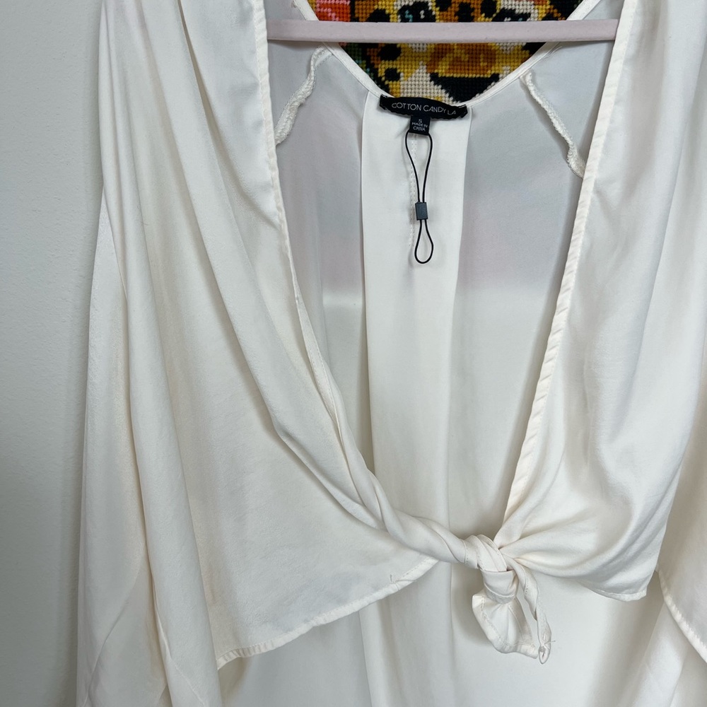 COTTON CANDY LA SATIN TIE TOP